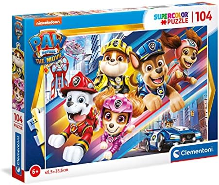 Clementoni Supercolor Paw Patrol The movie 104 pezzi-Made in Italy, bambini 6 anni, puzzle cartoni animati, Multicolore, 27529
