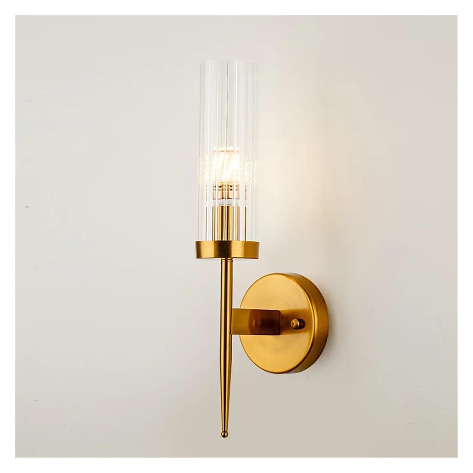 CWCQGH Wall Sconces, Modern LED Glass Wall Sconce Nordic Gold Wall Sconce Living Room Bedroom Bathroom Decorative Lighting Fixtures,One head