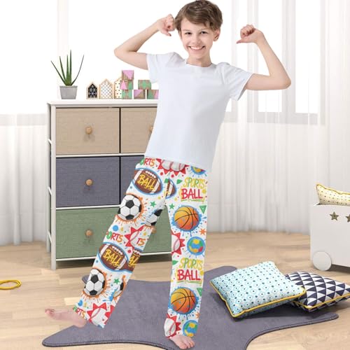 Boy's Pants Graffiti-Style Balls Jogger Pants Elastic Waist Long Bottoms Trousers with Pockets 6-14 Years4