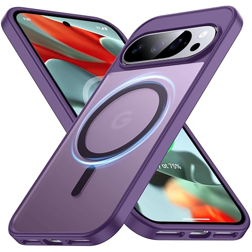 Image of [NO.1 Magnetic for Google Pixel 10 Pro XL Case with MagSafe [Military Shockproof][Translucent Matte][Anti-Fingerprint] Soft Silicone Bumper for Google Pixel 10 Pro XL Phone Case Slim, Purple