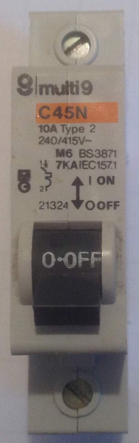 Merlin Gerin 10 AMP TYPE 2 M6 MCB CIRCUIT BREAKER C45N 21324