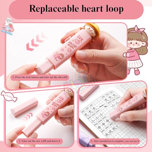 Image of Capybara Pencil Box Set with Eraser, Lockable School Case | Capybara pencil box with handle, mirror, white board and refillable eraser for organized school supplies.