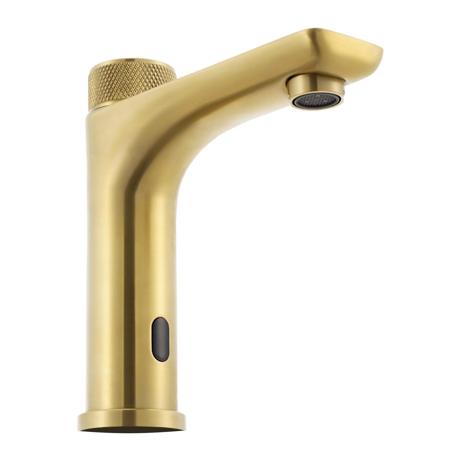 Rubinetto a infrarossi per bagno con sensore, miscelatore monocomando senza contatto, rubinetti per lavabo, rubinetto automatico in acciaio inox per bagno (oro)