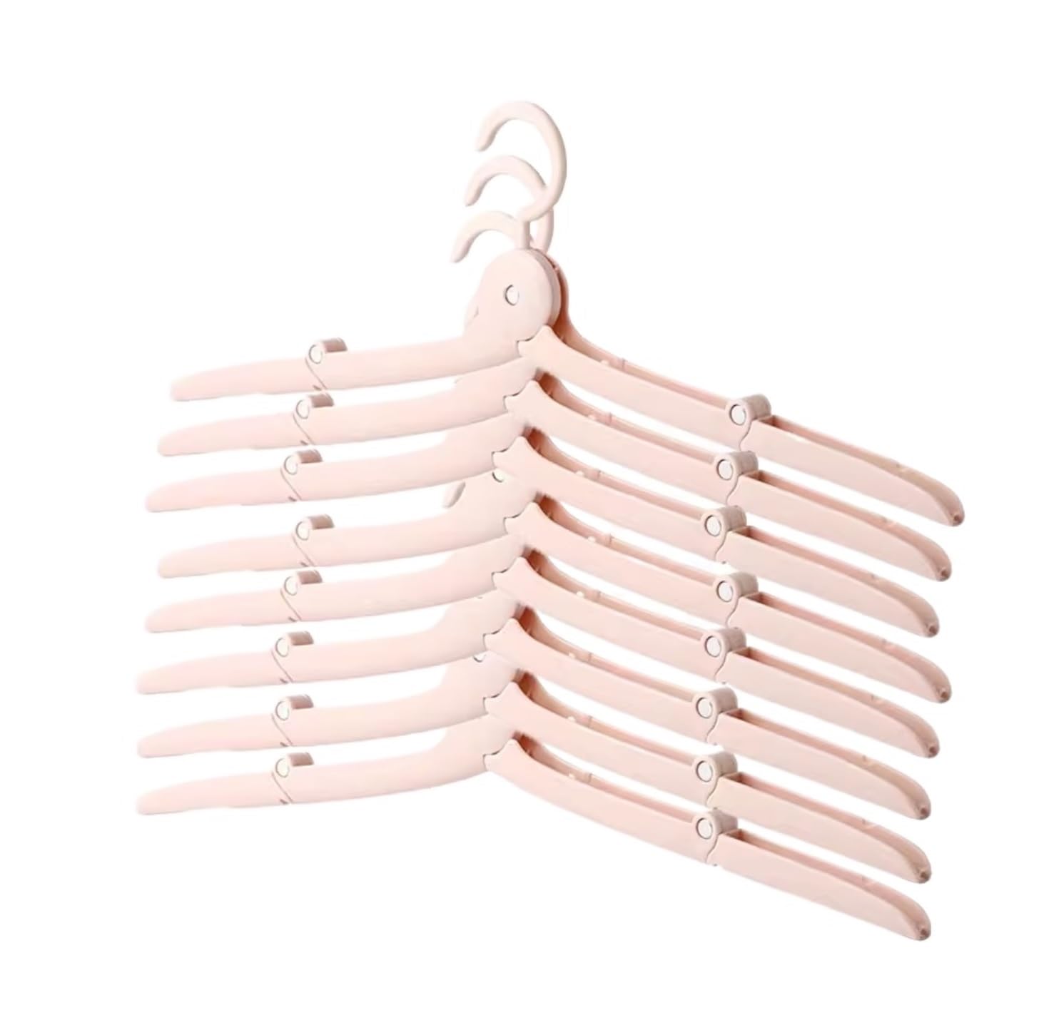 Perchas Ropa Perchas Plegables De Viaje, Ropa Portátil Telescópica para Colgar, Tendedero, Organizador, Interior Perchas Antideslizantes(Pink,8pcs)