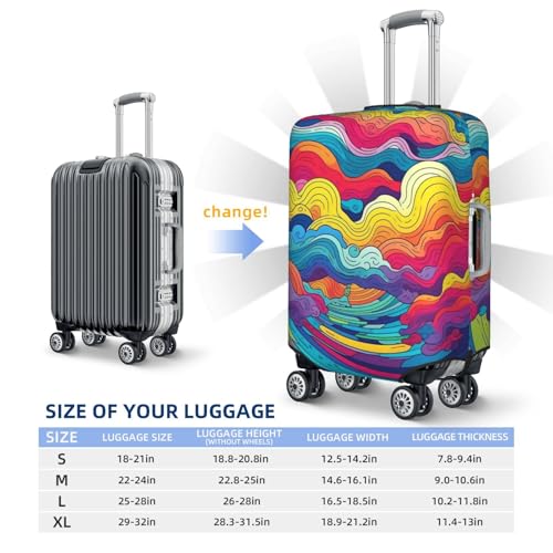 Luggage Cover for Travel Elastic Suitcase Cover Rainbow pattern Luggage Covers Fashion Suitcase Protector Thickened Baggage Cover Dustproof Suitcase Sleeve Fits 18-32 Inch Luggage2