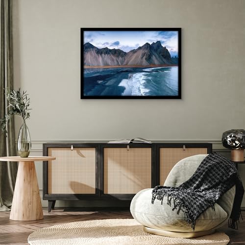 Image of Americanflat 24x35 Poster Frame with Polished Plexiglass - Black Picture Frame - Wide Photo Frames Made of Engineered Wood for Vertical or Horizontal Wall Display - Epic Collection - Black