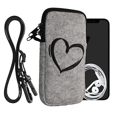 kwmobile Felt Phone Bag with Adjustable Strap Cover