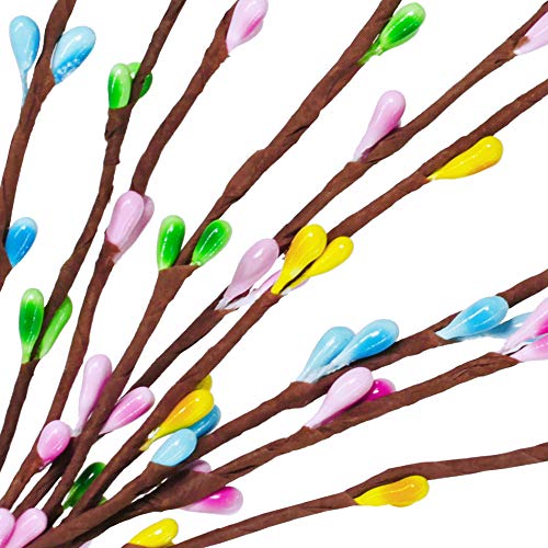 Pack of 5 Artificial Pastel Pip Berry Sprays Springtime Pip Berry Picks Stems 12.2" x 8.7" (LXW) for Easter Crafts Floral Arrangement Wreath Making - Image 4