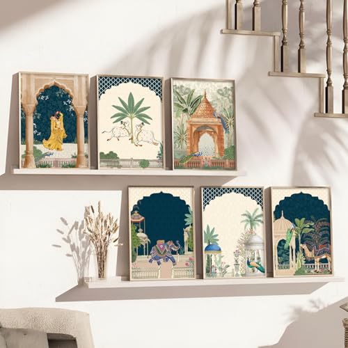 Image of Pichwai paintinng framed wall Painting for Living Room Bedroom Office Room Decor - Frame for Home Decor and Wall Decor (Design 5, 13x17 inch, Standard Packaging)