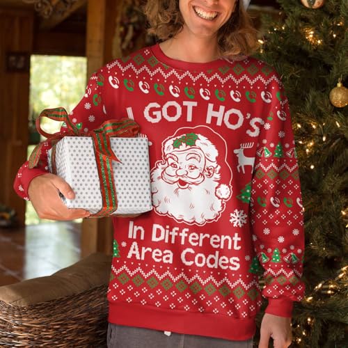 I Got Hos In Different Area Codes Christmas Sweatshirt - Image 5