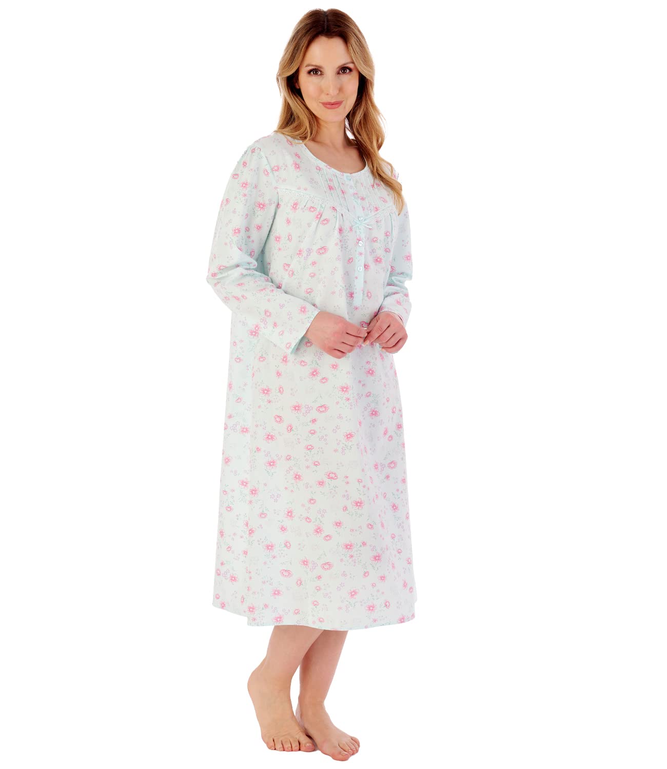 Slenderella Long Sleeve Cotton Nightie ND02201 Mint 24-26