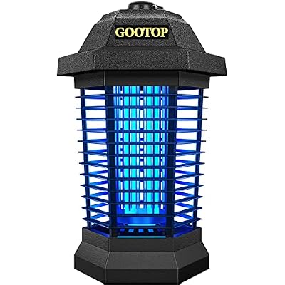 GOOTOP Bug Zapper Outdoor, Mosquito Zapper, 4200V 3 Prong Plug in Electric Fly Zapper, Mosquito Killer, Fly Traps, Flying Insects Zapper Indoor Outdoor, ABS Plastic Outer (Black)