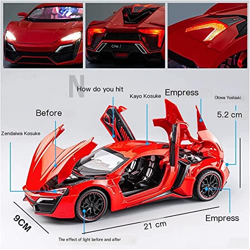 Image of 1:24 Lyken Hyper Toy Car Diecast Metal Cars Model Toy Car for Kids Sound and Light Pull Back
