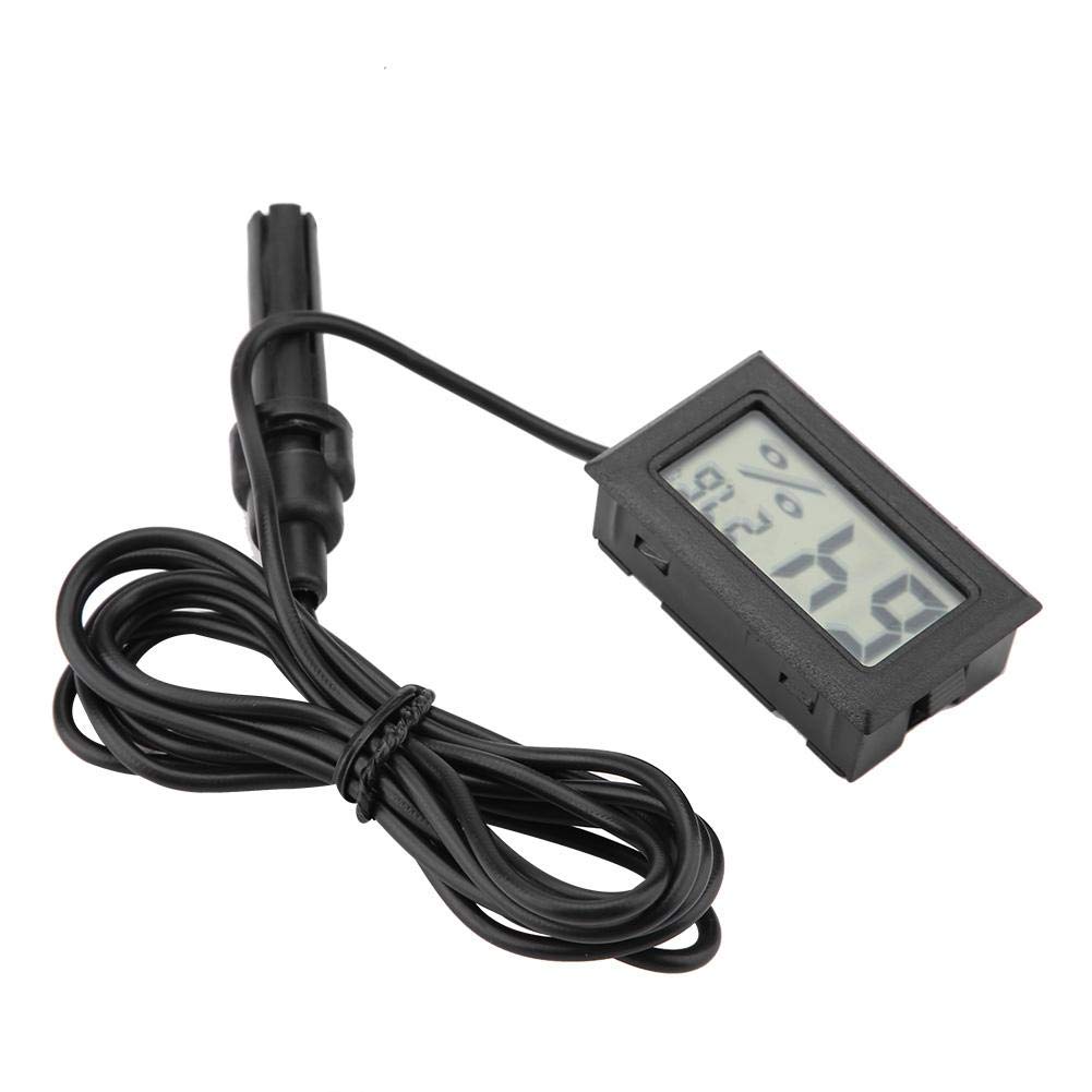 Thermomètre Hygromètre Numérique LCD, Moniteur de Température et d'Humidité avec Sonde Externe pour Incubateurs, Terrariums, Aquariums