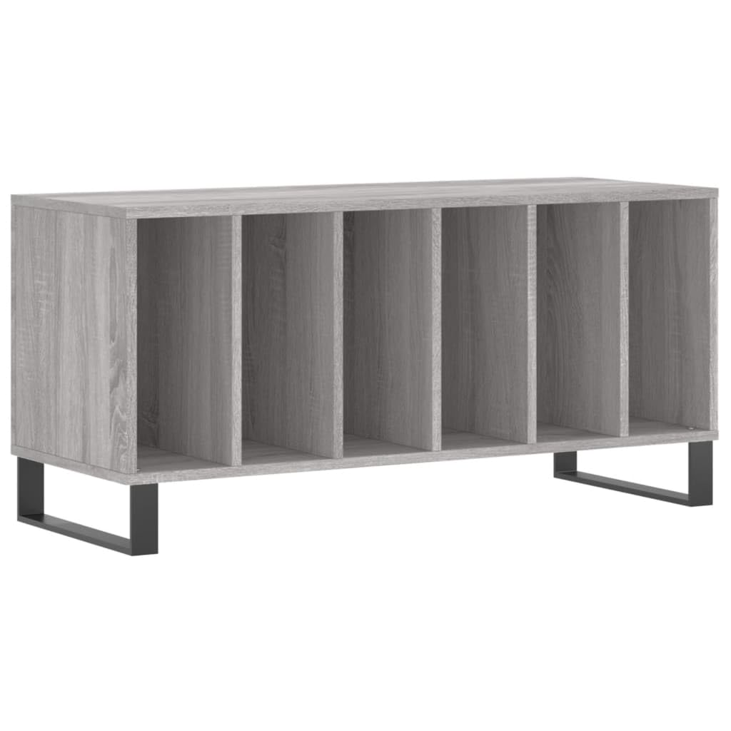 vidaXL Armoire à Disques, Support de Tourne-Disque, Armoire Latérale avec Rangement, Buffet de Salon, Moderne, Sonoma Gris Bois d'Ingénierie