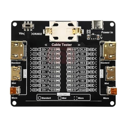 DC3-12V Type - C Cable Tester 20 LED Auto Detect Short/Open Circuit for Car Network Industrial Wiring Maintenance Test Board Tools