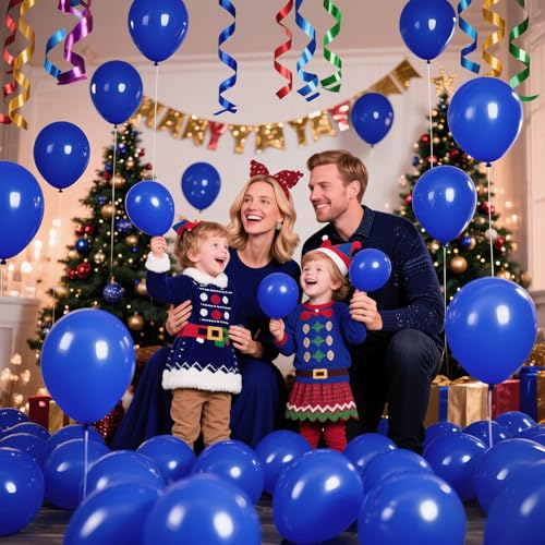 Image of 200pcs Royal Blue Balloons 5 Inch, Small Mini Latex Balloons for Party Birthday Baby Shower Anniversary Festival Arch Garland Decoration
