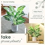 16" Small Fake Plants Artificial Tropical Faux Plants Indoor Desk Plant for Home Office Kitchen Shelf Sage Green Decor - Image 5