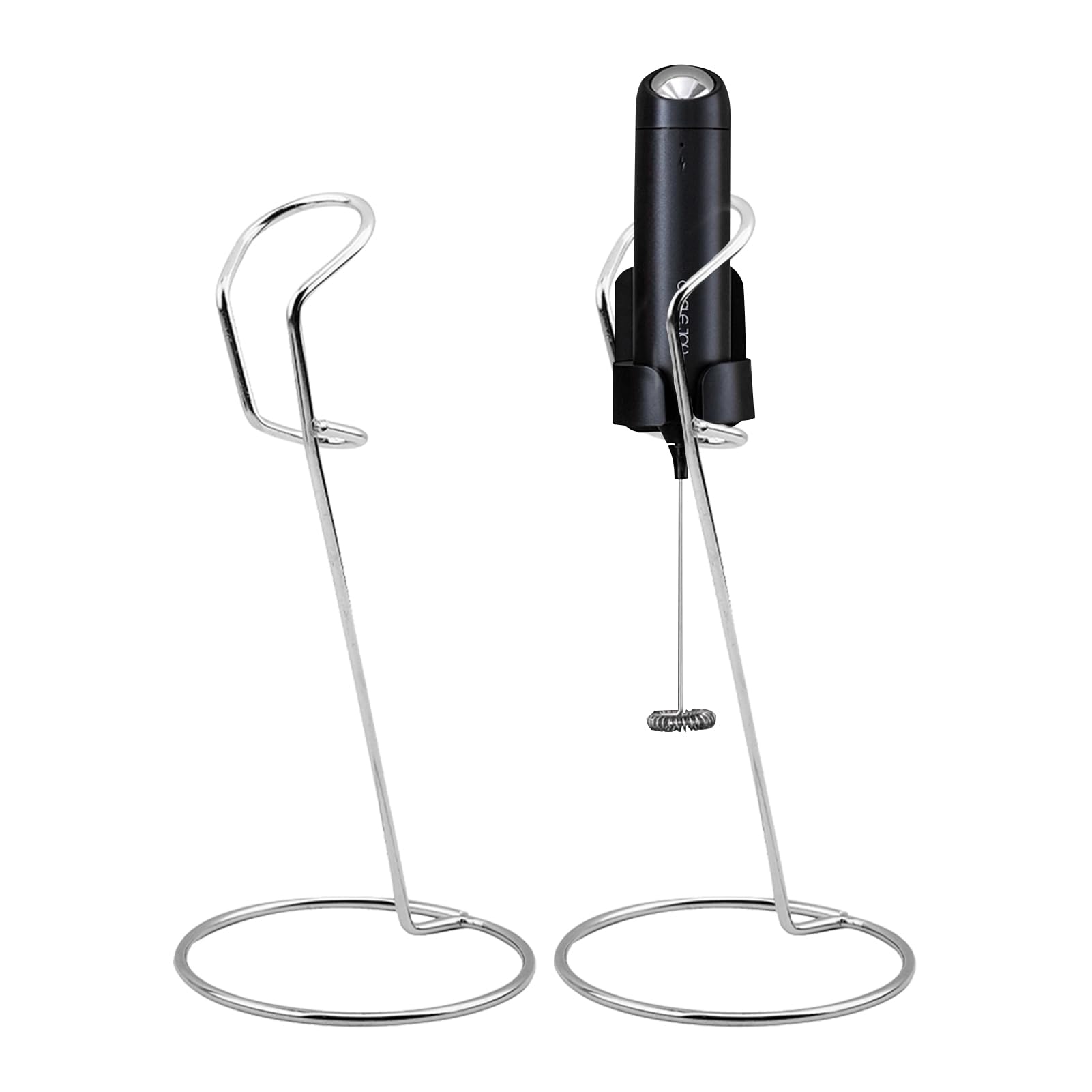Handheld Milk Frother Holder, 2pcs Whisk Stand Stainless Steel Whisk Drink Mixer Stand Bracket for Cappuccino, Frappe, Matcha, Hot Chocolate(Milk Frother Stand)