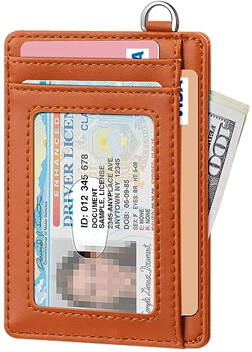 FurArt Slim Minimalist Wallet, Front Pocket Wallets, RFID Blocking, Credit Card Holder for Men & Women-Camel Vintage2