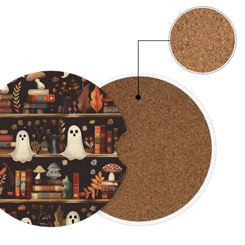 2pcs Portavasos de Cerámica para Auto Diseño Vintage Halloween miniatura 6