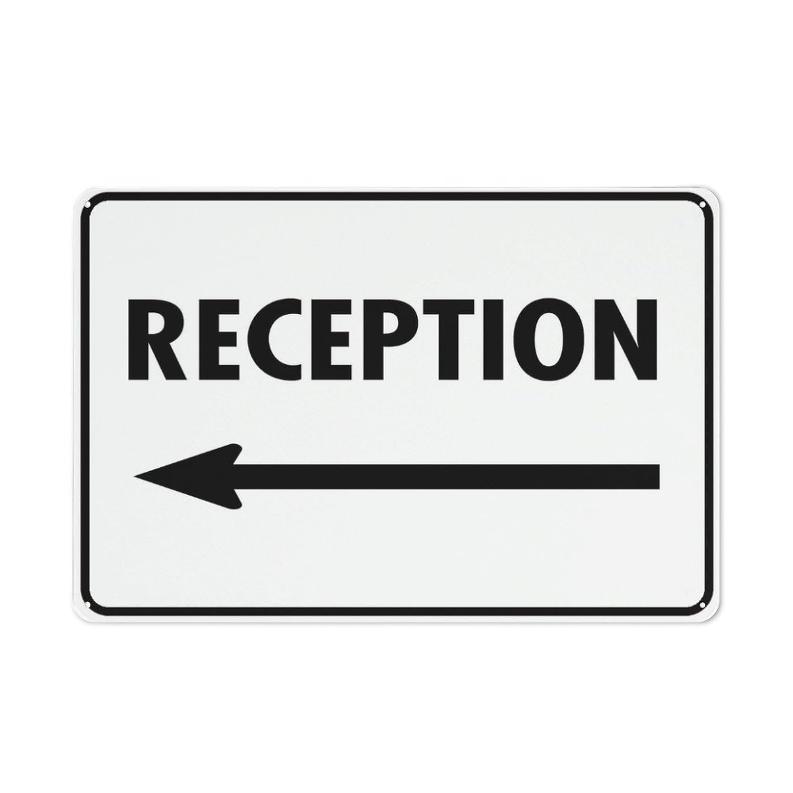 Reception (Arrow Left) Sign 12X8 Inches Metal Aluminum Signs, Weather Resistant, Weatherproof, Indoor Or Outdoor