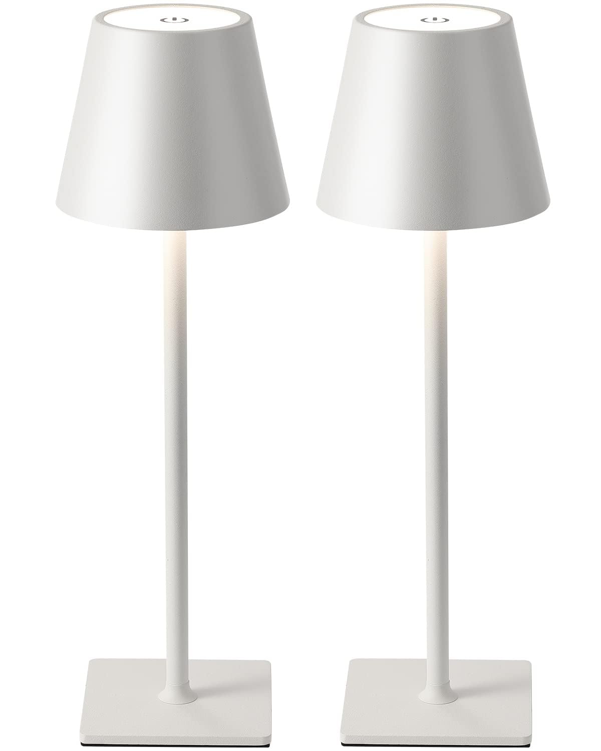 2 Pack Cordless Table Lamp, 5000mAh LED Desk Lamp, 3 Color Stepless Dimming, Portable Battery Operated Light for Restaurant, Bedroom, Outdoor (White)-image-1