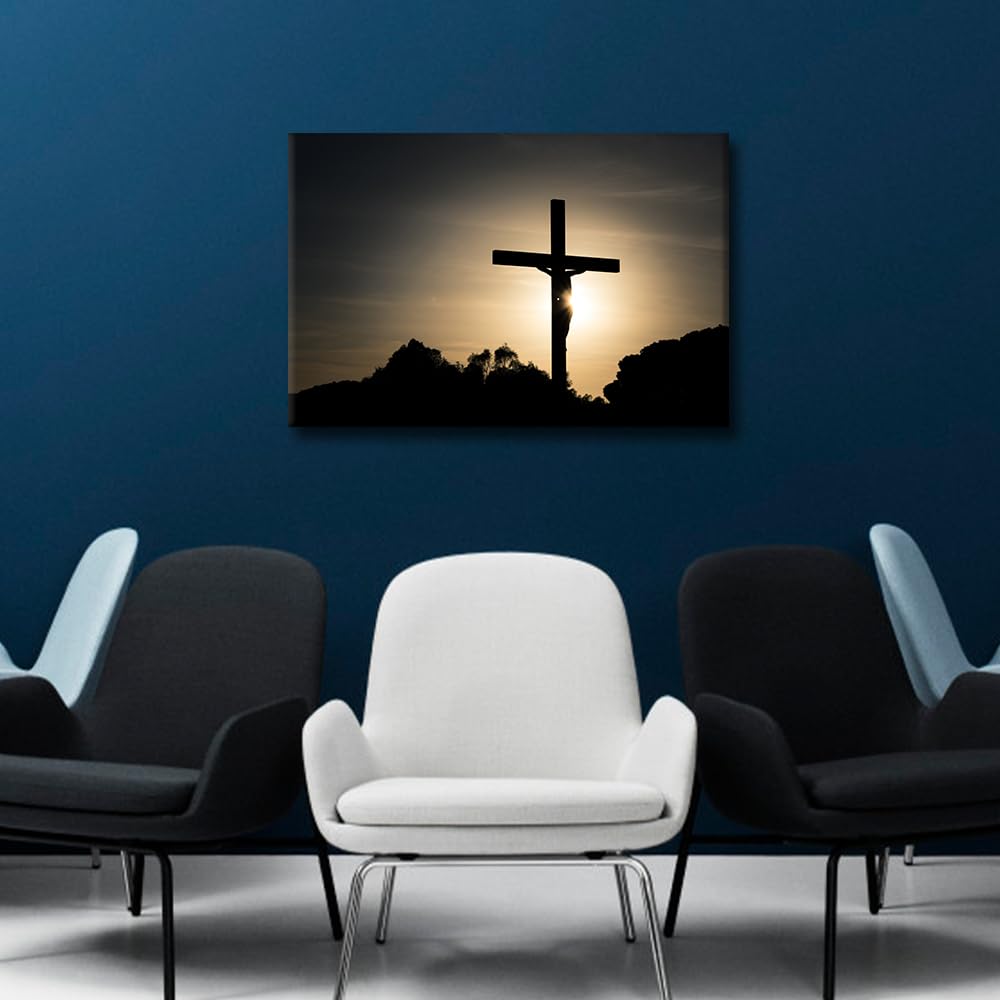 Christ Redeemer Pictures for Living Room Christian Wall Art Prints on Canvas Jesus Crucifixion Painting Modern Artwork Wall Decor for Bedroom Office Bathroom Decor Ready to Hang - Image 2