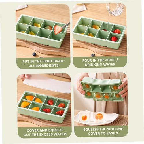 Bandejas de silicona para cubitos de hielo grandes, 3 piezas miniatura 5