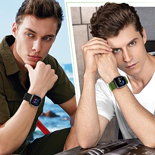 Vodtian 4 Pack Elastic Bands Compatible For Fitbit Versa 4/Versa 3/Fitbit Sense 2/Sense Band, Adjustable Nylon Stretchy Replacement Loop Straps For Fitbit Versa 4/Sense 2/Versa 3/ Sense Women Men #TOP6