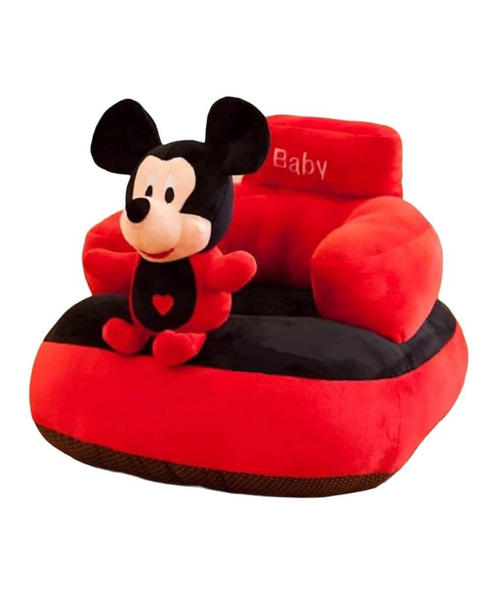 Cotton Baby Sofa Seat Chair Mickey Mouse Safe Baby Supporting Seat 3 Seater Playing Sitting Sofa Cushion And Chair For Kids | Baby For Supporting Seat Sofa - (0-3 Year Babies)(Red)-image-16
