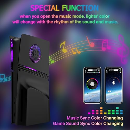 Faceplate DOBEWINGDELOU con RGB Luz y Filtrado Antipolvo Abrinas Cooled Iluminación LED 400+ Efectos Konsole Matanza DIY Decoración Kit Negro - imagen 5