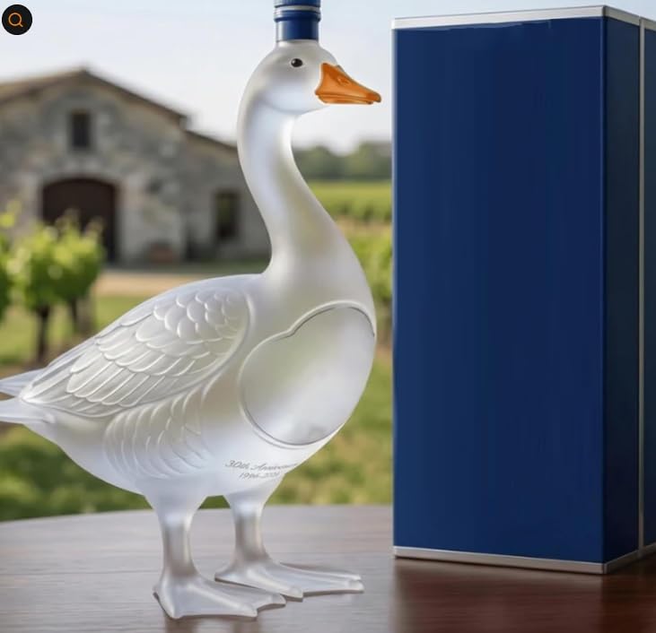 30th Anniversary 3D Sculpted Vodka Bottle Premium Frosted Glass Decanter