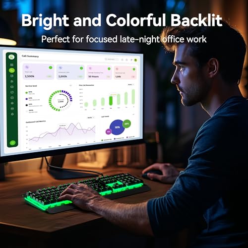 TECKNET Wired Gaming Keyboard, RGB Backlit Keyboard with Metal Panel Design - image 8
