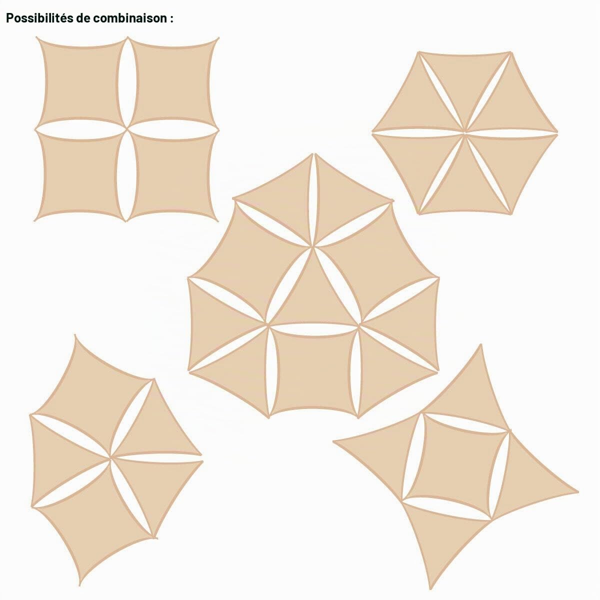 AMANKA Voile d'ombrage UV - 7x7x7 HDPE Triangle Protection Solaire - Toile de Jardin Balcon Beige