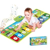 Kids Music Dance Mat with 10 Piano Keyboard 19 Sounds&Recording Musical Play Mat Function Piano Mats Toys for 1-3+ Years Musical Carpet Gift for Toddler Infant Kid Birthday Gift Present Early Educatio
