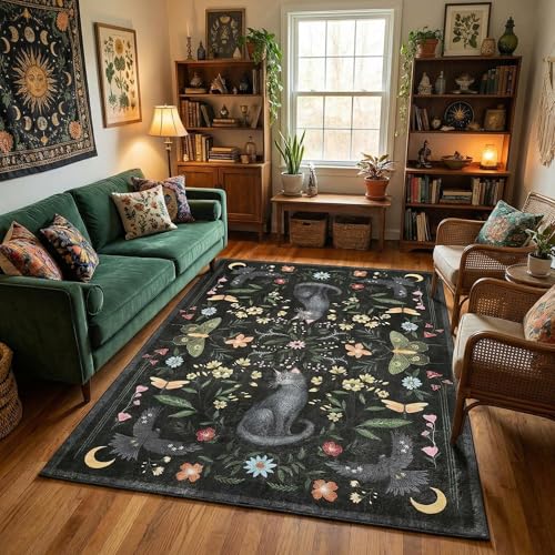 Tapete decorativo negro GarveeHome 5x7 miniatura 1