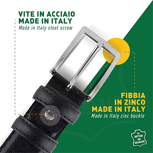 Leather belt 3.5 cm Saffiano formal Made in Italy handmade3