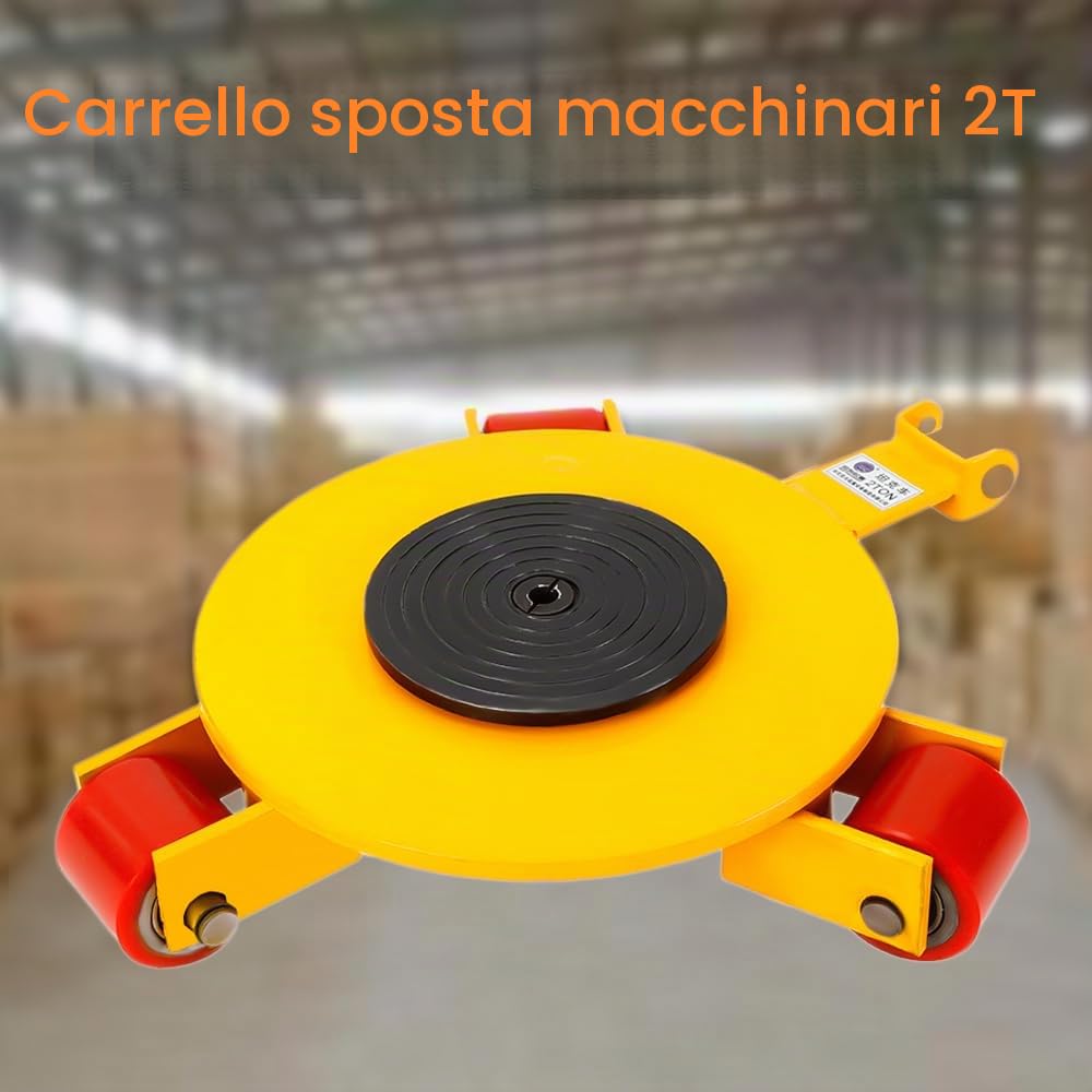 2T Machinery Mover, carrello per il trasporto, rotazione a 360°, ruote pesanti, ruote per il trasporto di mobili, ruote industriali
