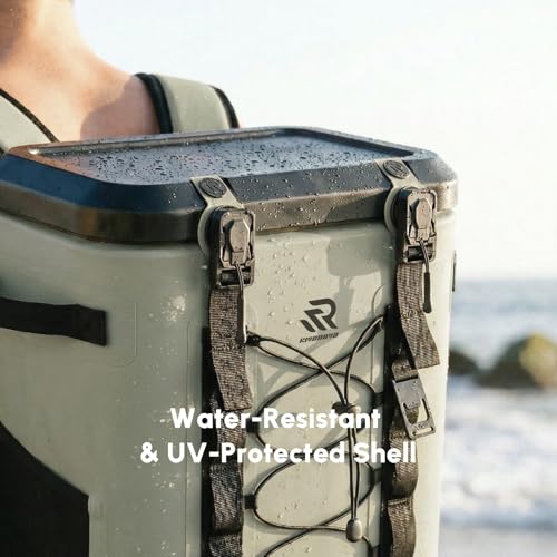 Image of Premium Zipperless Magnetic Kayak Cooler Backpack | 48 Hours Insulated Leakproof Soft Cooler with One-Hand Lid, TPU Cooler for Camping Boating Beach Water Sports