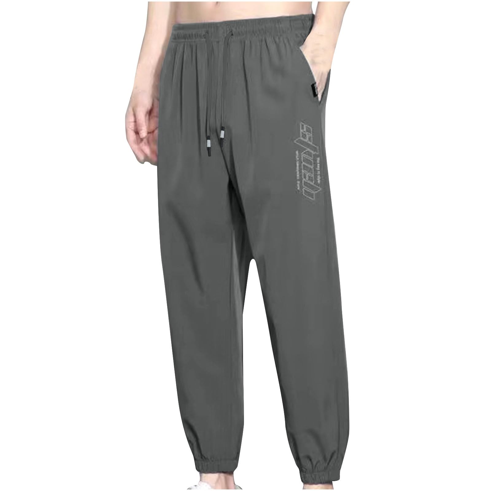 Mens Sweatpants with Zipper Pockets Tapered Joggers for Men Athletic Pants Workout Jogging Running Hiking Fishing
