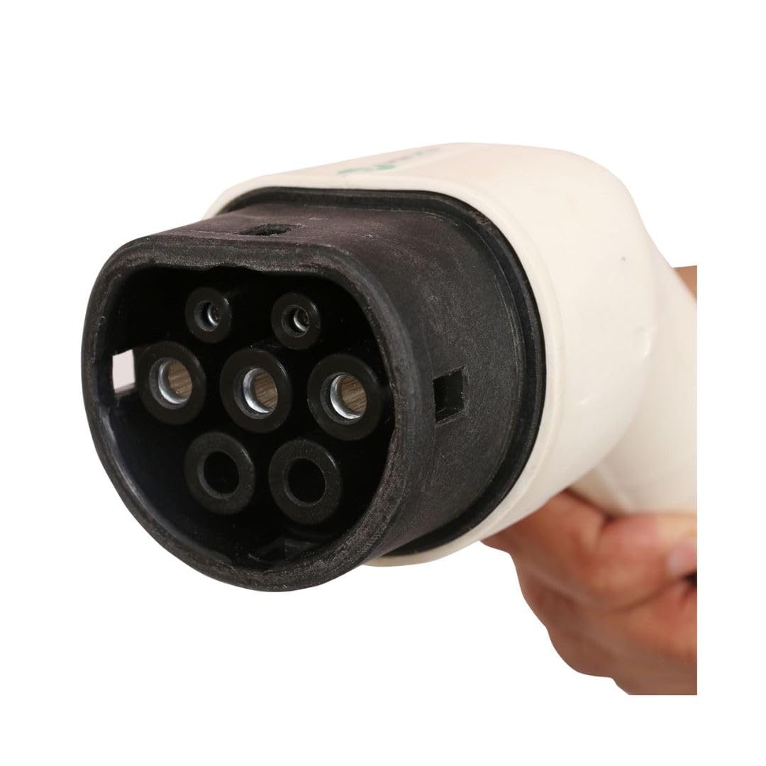 type 2 ev charger connector | with 5 metre cable, 32a single phase charging adapter, compatible with all major electric vehicle chargers | type 2 ev charger adaptor | type 2 ev charger gun