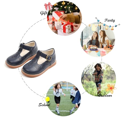 Image of Felix & Flora Toddler Little Girl Mary Jane Dress Shoes - Ballet Flats for Girl Party School Shoes
