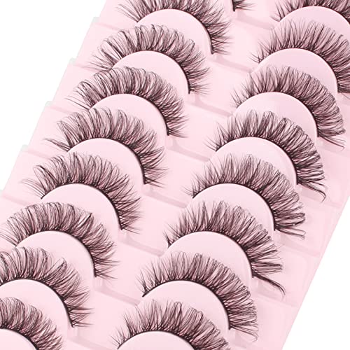 Parriparri False Eyelashes Russian Strip Lashes Natural Wispy Fluffy Hybrid Strip Lashes 10 works 3D Effect Cat Eye Lashes Russian Fake Lashes Mink - Image 2