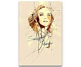 Paul Sinus Art Scarlett Johansson 90x60cm auf Leinwand 