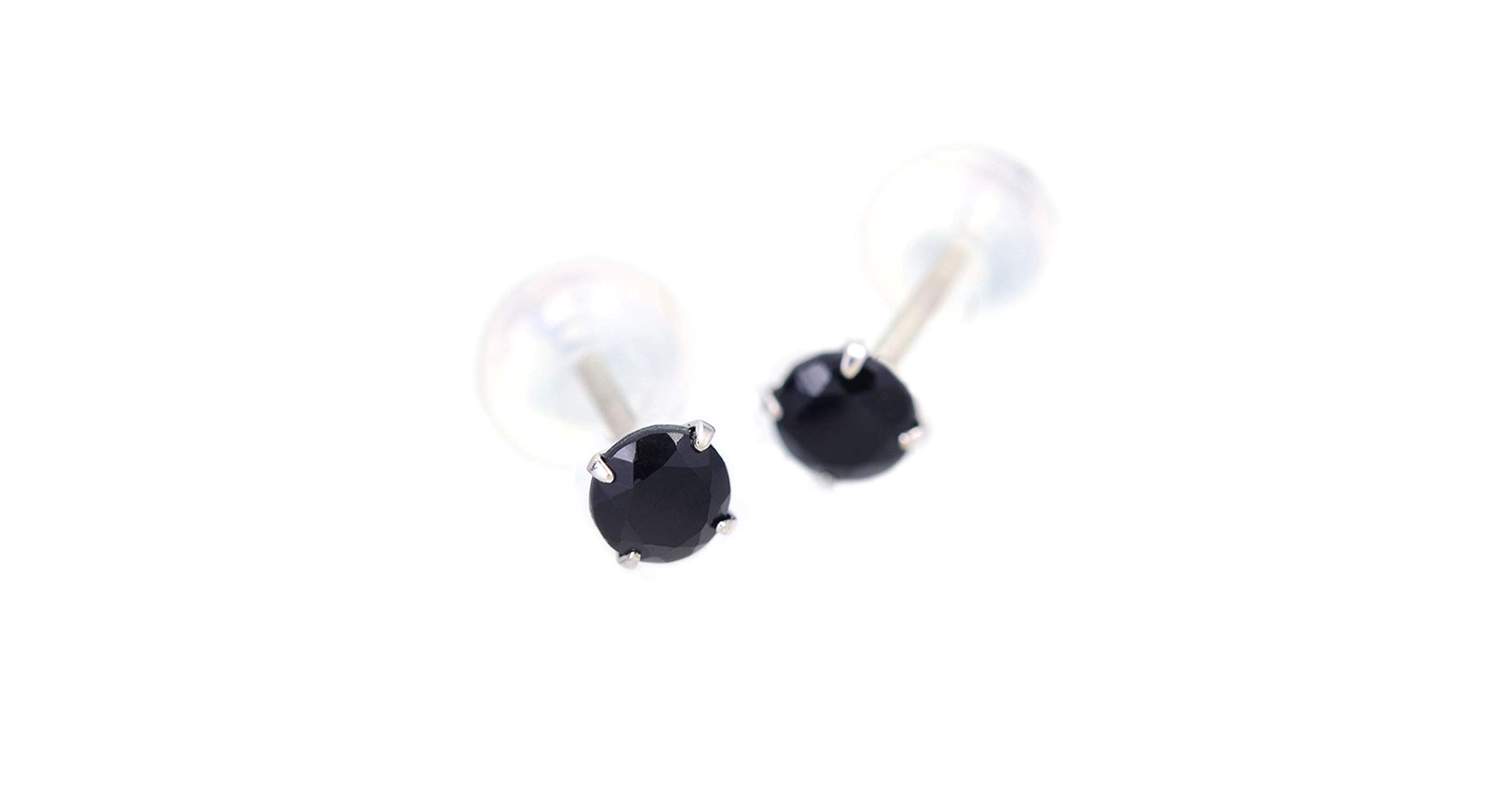 Amazon | オニキス プラチナ900 ピアス 3mm スタッドピアス 両耳
