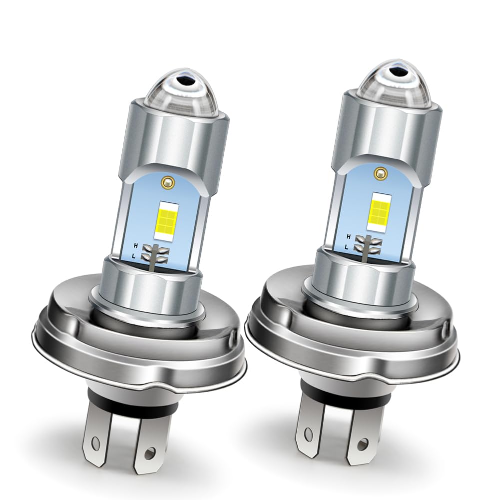 Ruiandsion P45T H5 R2 LED Lampadina Moto Non Polarità Plug and Play DC 12V 24V 10V-80V Super Luminosa Bianca Luce Alta/Bassa Sostitutiva per Moto Scooter Luci Diurne (Confezione da 2)