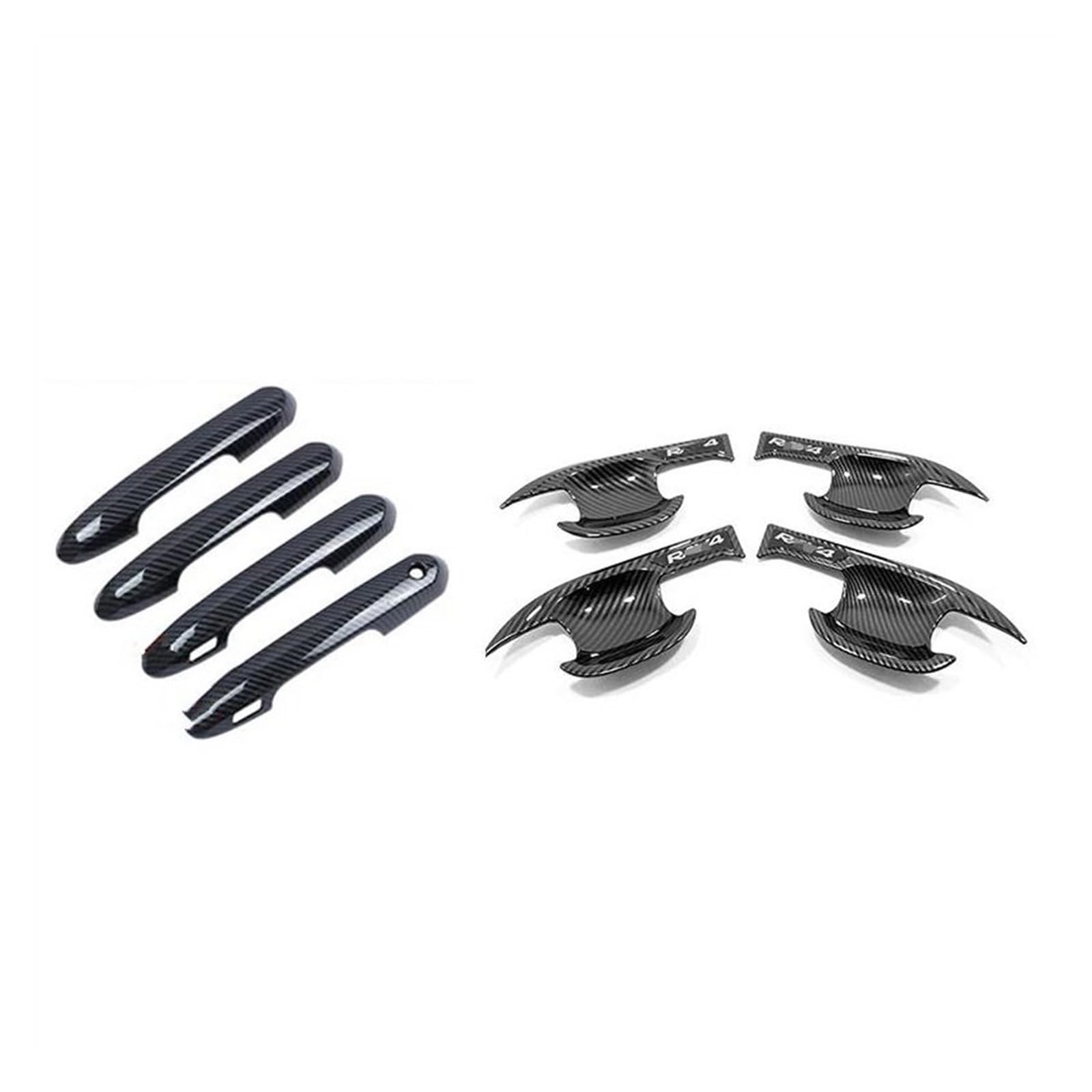 Kjhopy Carbon 3 Abs Carbon Fiber Car External Side Door Handle Bowl Catch Cover Protection Trim For Toyota Rav4 Xa50 2019-2022 Exterior Door Handle(Carbon 3)