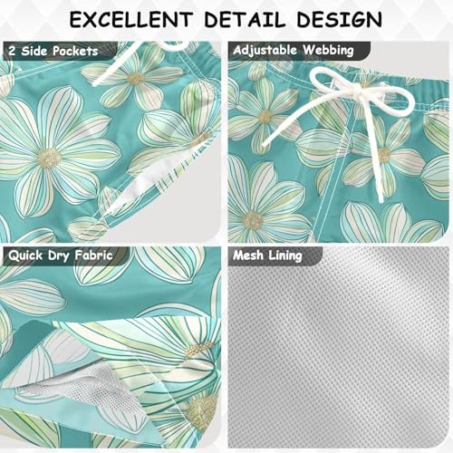 senya Stripe Big Flowers Boys Swim Trunks Toddler Shorts Swimwear Boardshorts3