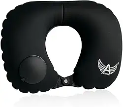 Almofada de Pescoço Inflável para Viagem – Conforto Compacto, Dobrável e Ergonômico 33x24cm